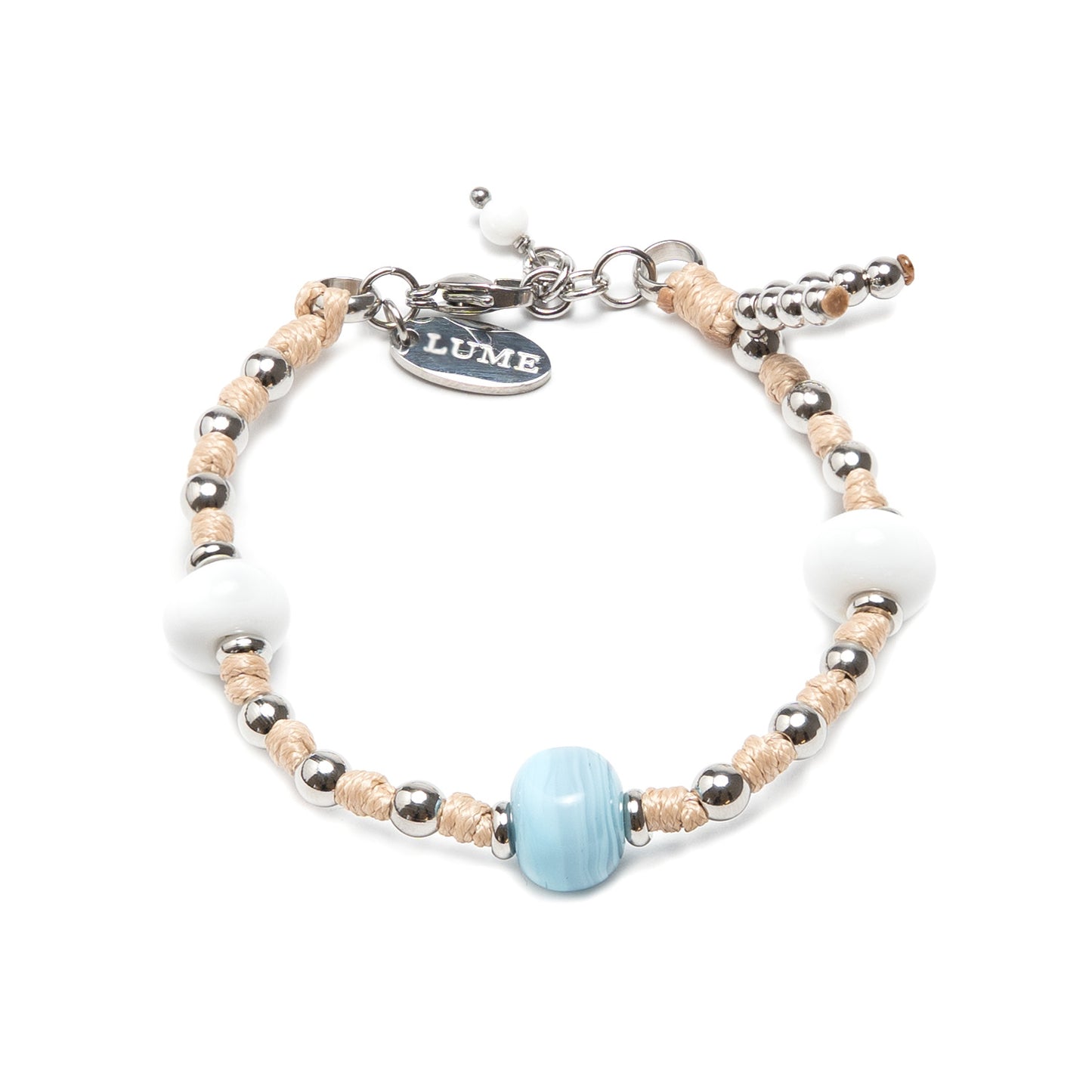 Tre Perle Acciaio Celeste