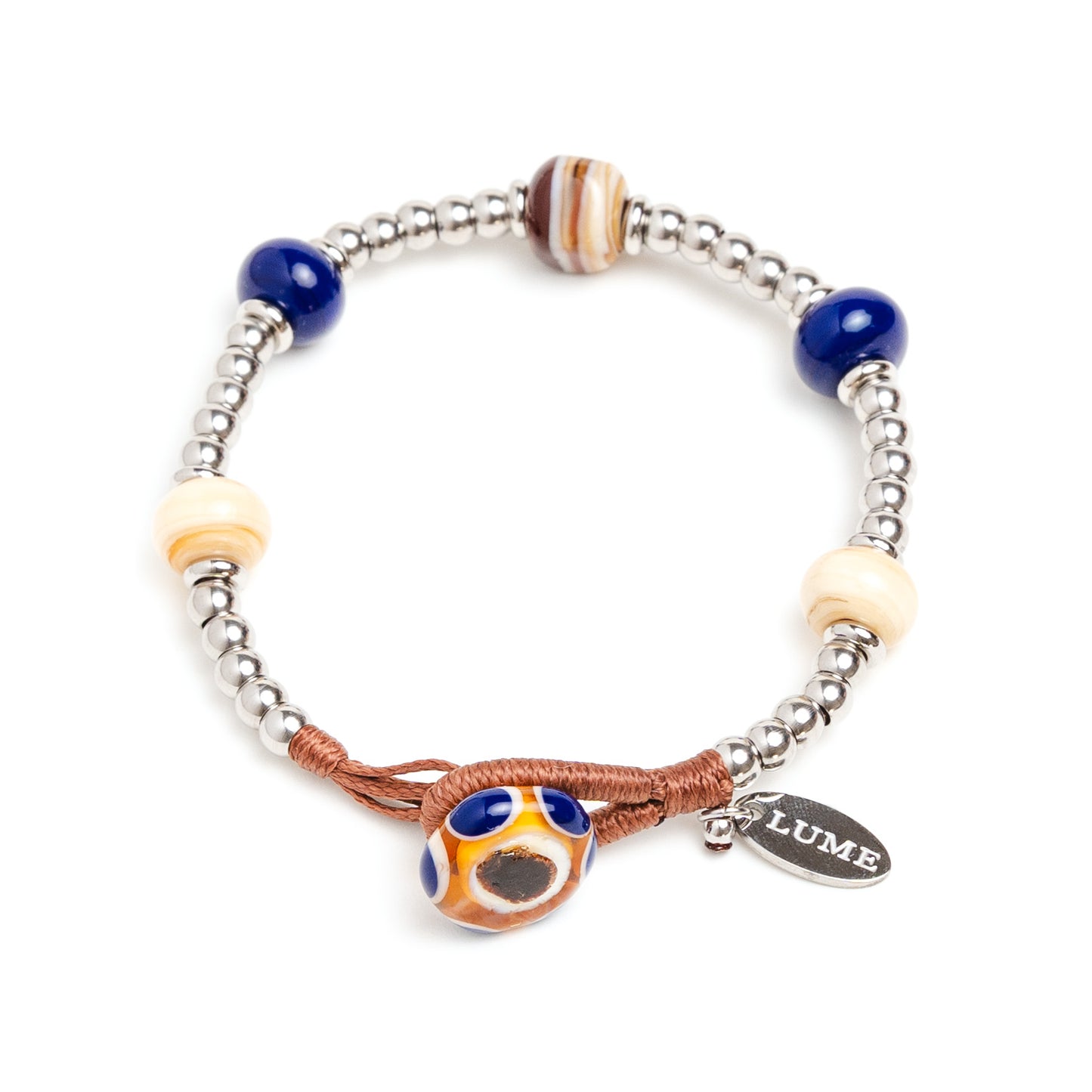 Cinque Perle Blu e Avorio